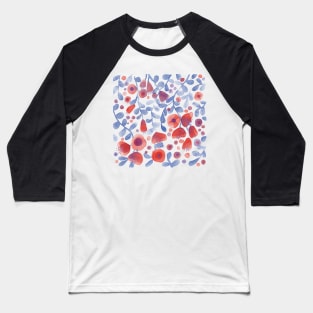 Fresh Garden Watercolor Flowers Baseball T-Shirt